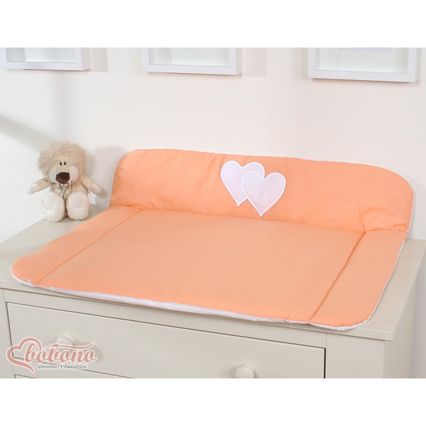 Blød baby skiftemåtte - Hanging Hearts  Orange