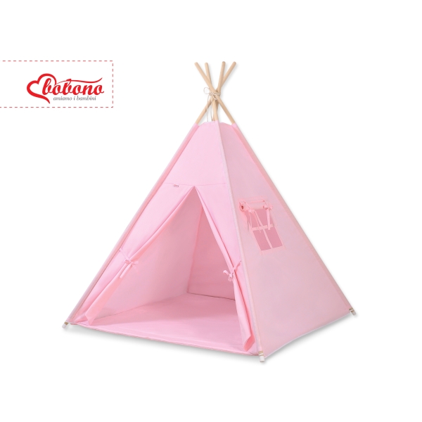Børne tipi telt  legetæppe dekorative fjer GRATIS!  Lyserød Pink