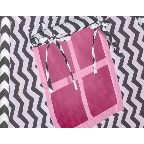 Børne tipi telt  legetæppe dekorative fjer GRATIS!  Lyserød Sort Pink Siksak