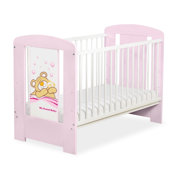 Børneseng med tremmer Bamse Barnaba  Lyserød Pink