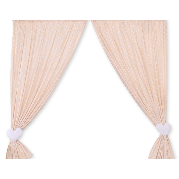 Børneværelses-gardiner  Beige Polkaprikker