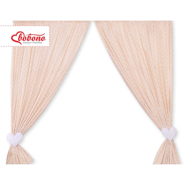 Børneværelses-gardiner  Beige Polkaprikker