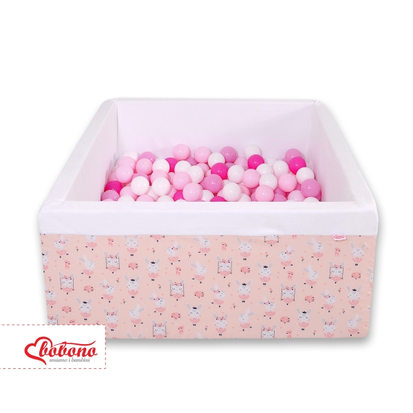 Boldbassin Firkantet 90x90x40 cm inkl 200 bolde Lyserød Pink Ballerinaer