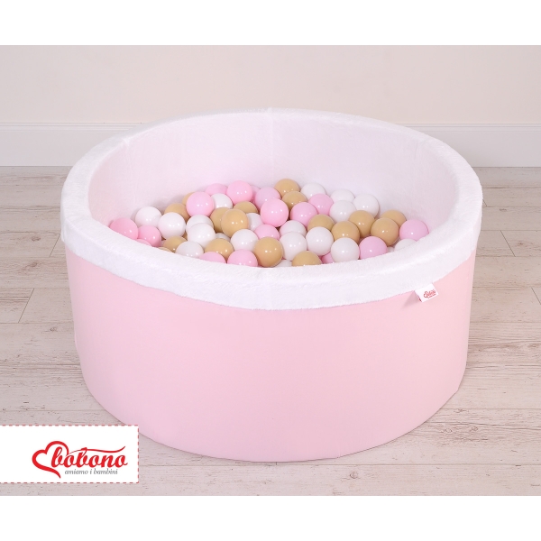 Boldbassin minky med bolde 200stk  Lyserød Pink