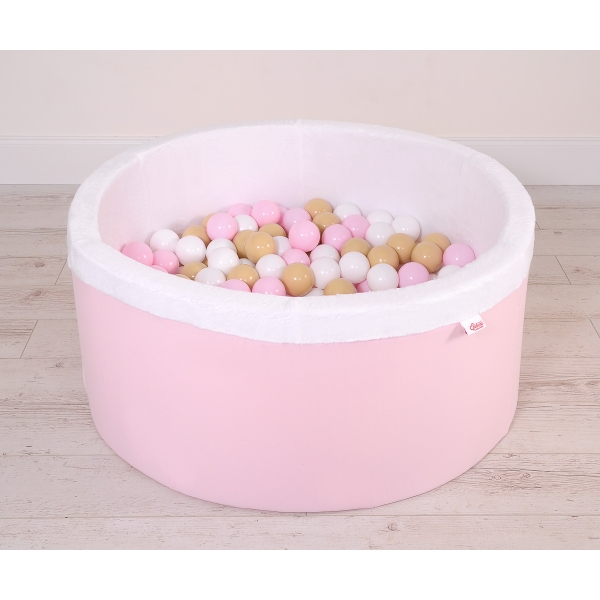 Boldbassin minky med bolde 200stk  Lyserød Pink