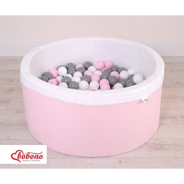 Boldbassin minky med bolde 200stk  Lyserød Pink