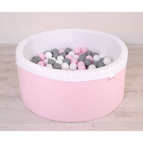 Boldbassin minky med bolde 200stk  Lyserød Pink