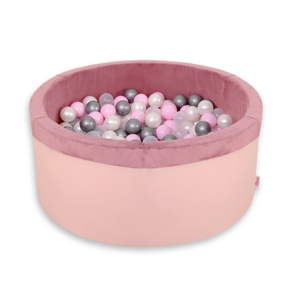 Boldbassin minky med bolde 200stk  Støvet Pink