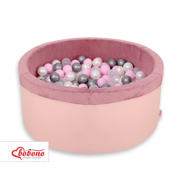 Boldbassin minky med bolde 200stk  Støvet Pink