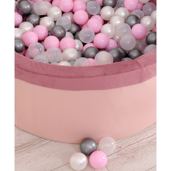 Boldbassin minky med bolde 200stk  Støvet Pink