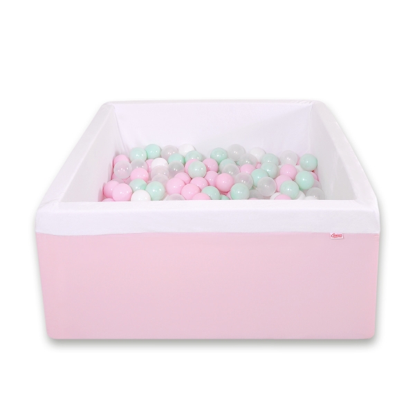 Boldbassin til den lille  Lyserød Pink Firkantet inkl 200 bolde