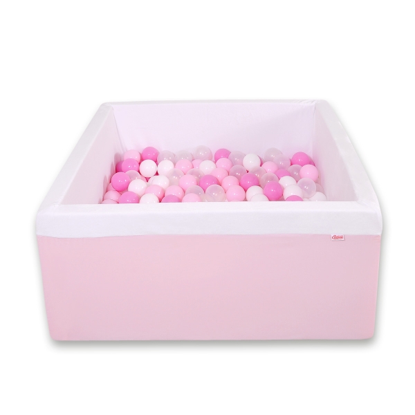 Boldbassin til den lille  Lyserød Pink Firkantet inkl 200 bolde