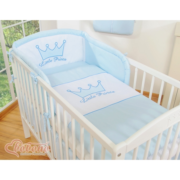 Broderet sengerand Little Prince / Princess  Blå