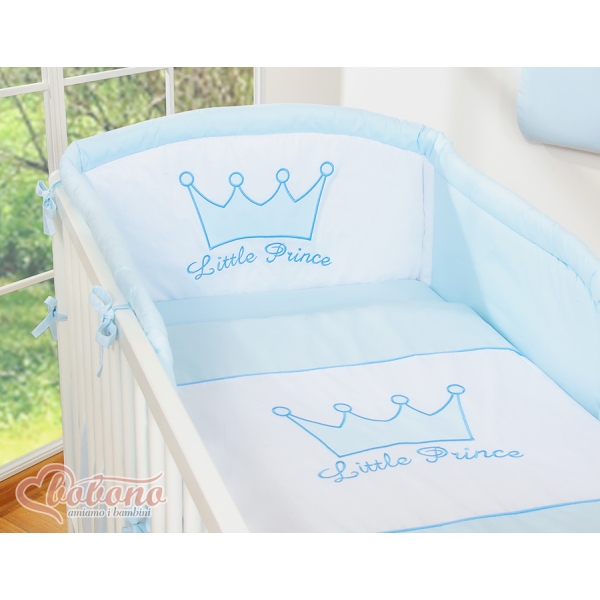 Broderet sengerand Little Prince / Princess  Blå