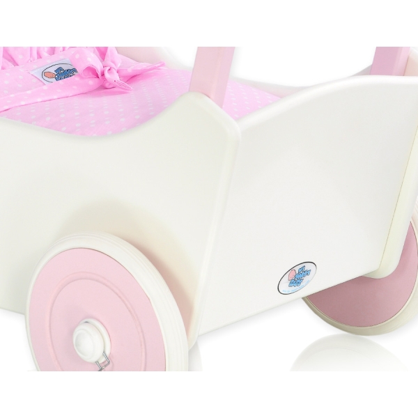 Dukkevogn til den lille piges dukke  Lyserød Hvid Pink