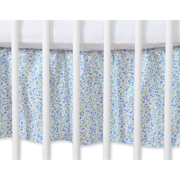 Flæse til babyseng  Blå Blomstereng Blomster