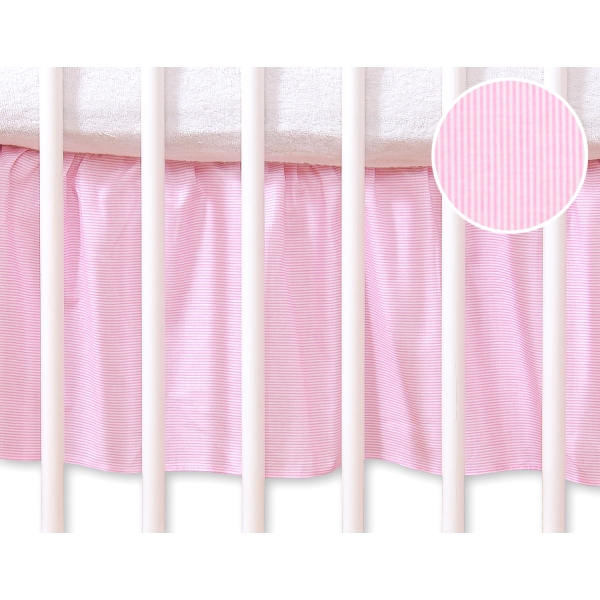 Flæse til babyseng  Lyserød Pink Striber