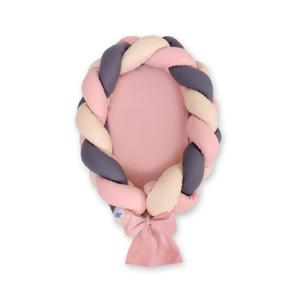 Flette nest sengerand & madras 2 i 1  Beige Antracit Støvet Pink