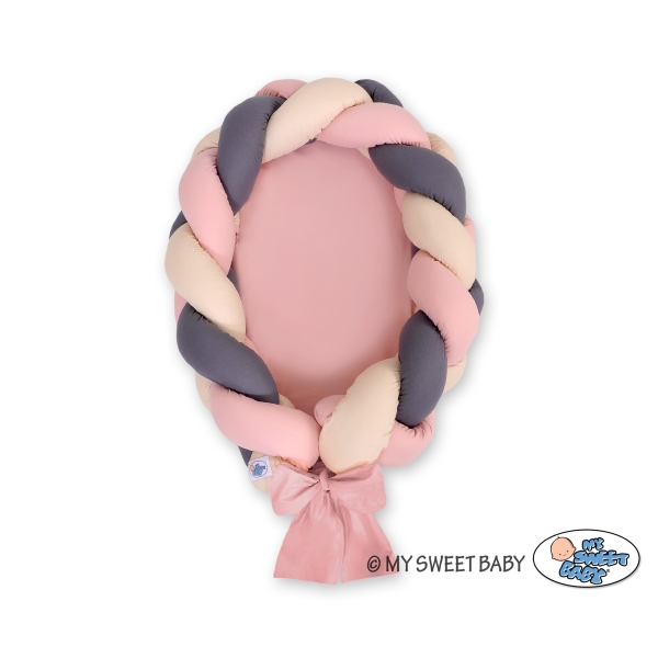 Flette nest sengerand & madras 2 i 1  Beige Antracit Støvet Pink