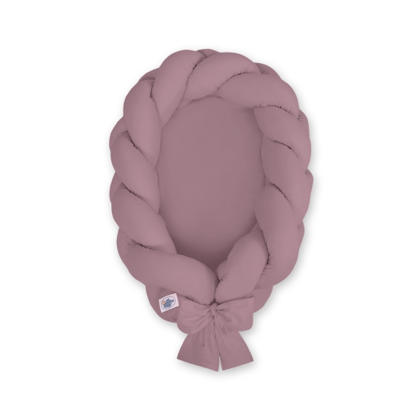Flettet babyrede knyttet sengerand & madras 2 i 1  Pastel Violet
