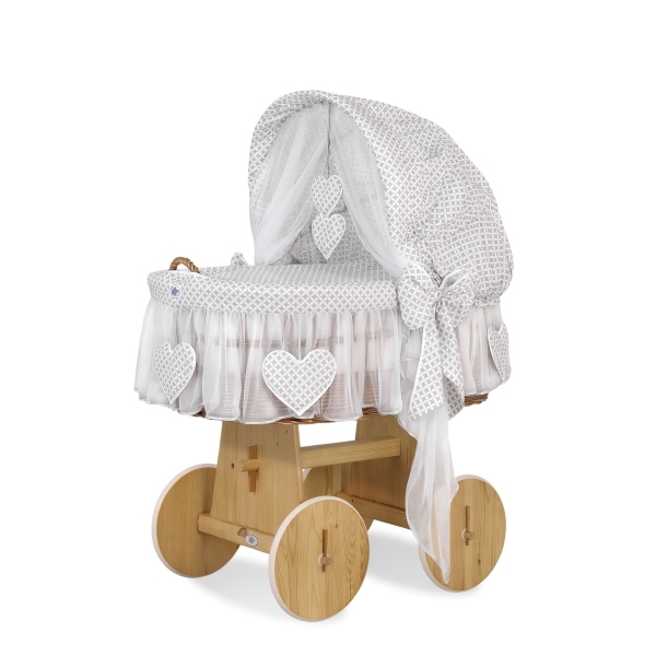 Flettet moseskurv til baby  Grå Amelie