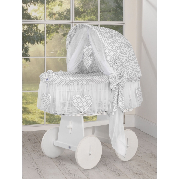Flettet moseskurv til baby  Grå Amelie