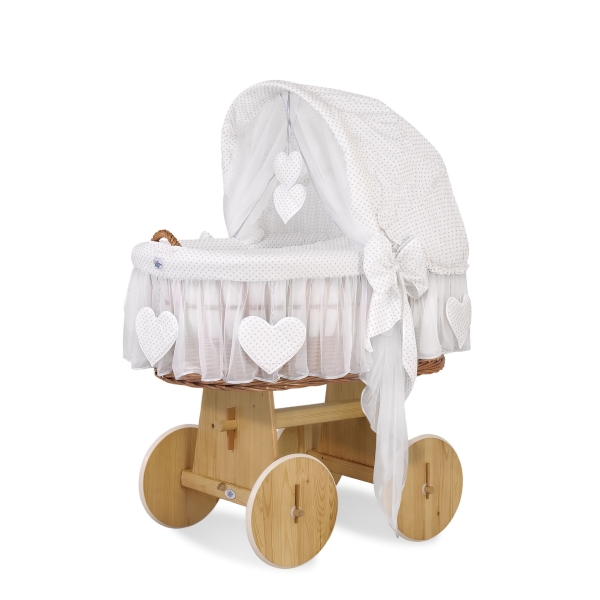 Flettet moseskurv til baby  Hvid Amelie