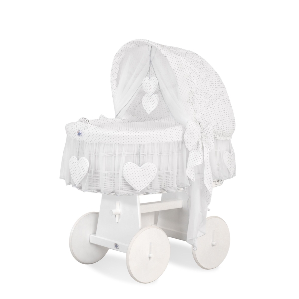 Flettet moseskurv til baby  Hvid Amelie