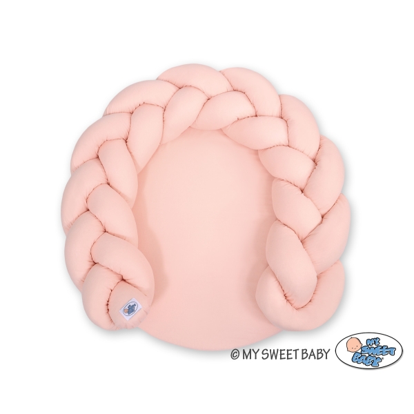 Flettet pude til baby  Pudder Pink