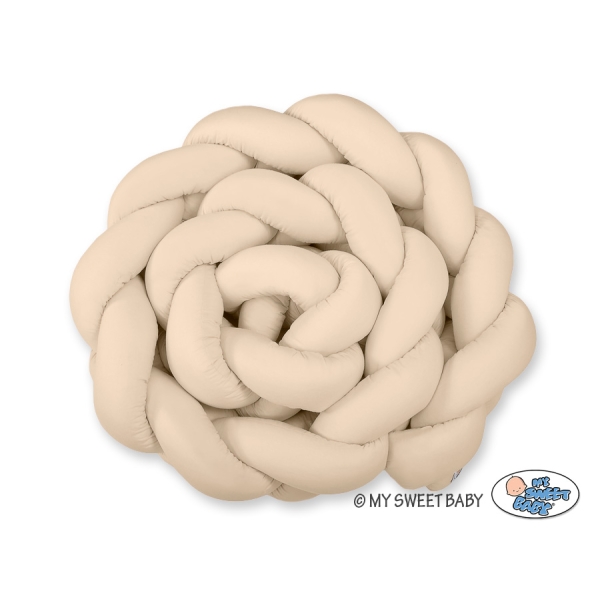 Flettet sengerand til babyseng XXL  Beige