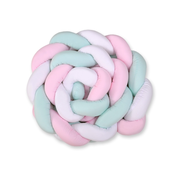 Flettet sengerand til babyseng XXL  Mint Lyserød Hvid Pink