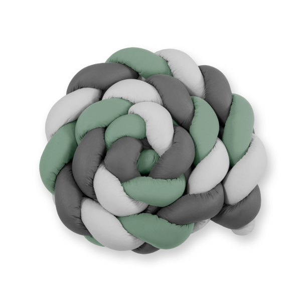 Knot sengerand flet Grå Pastel Grøn Antracit