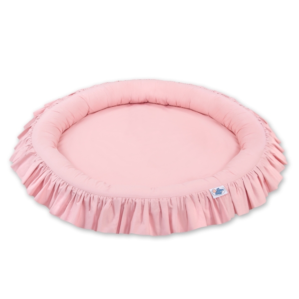 Hængegardiner til børneværelset med Babynest med flæser  Støvet Pink