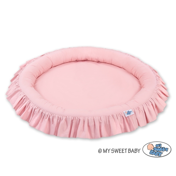 Hængegardiner til børneværelset med Babynest med flæser  Støvet Pink