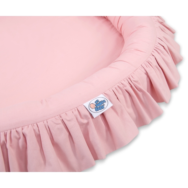 Hængegardiner til børneværelset med Babynest med flæser  Støvet Pink