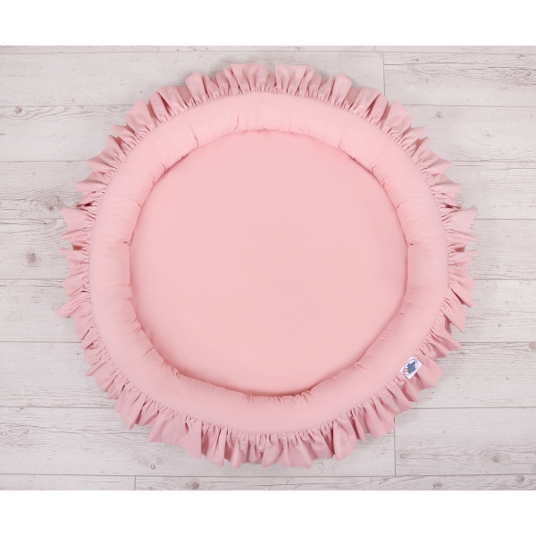 Hængegardiner til børneværelset med Babynest med flæser  Støvet Pink