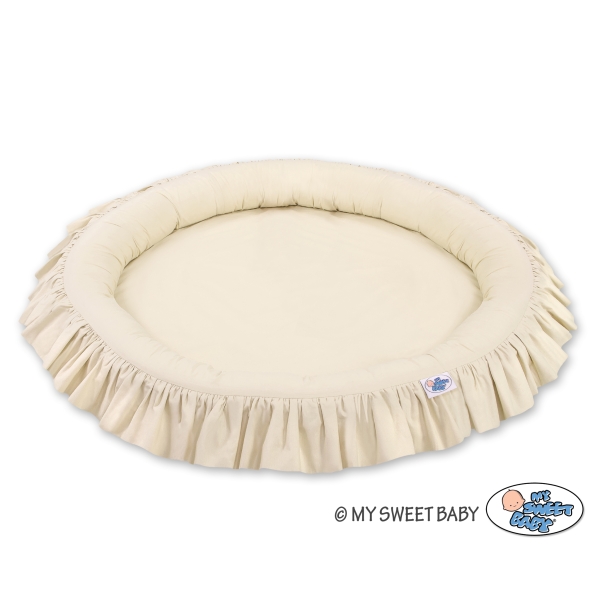 Hængende sengehimmel med Babynest med flæser  Beige