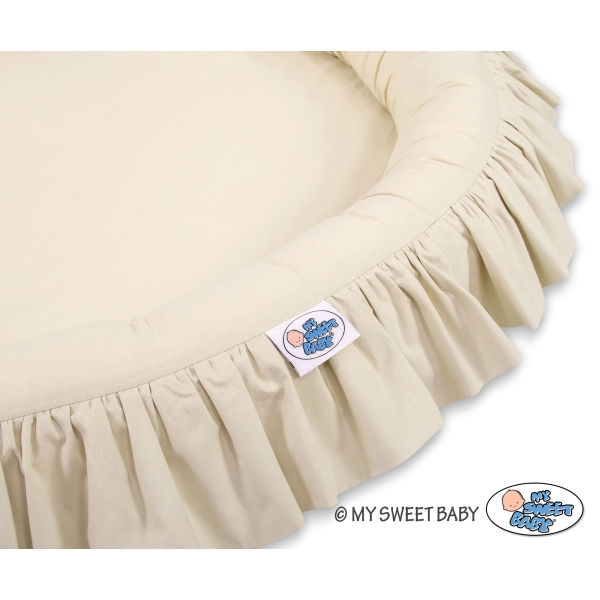 Hængende sengehimmel med Babynest med flæser  Beige