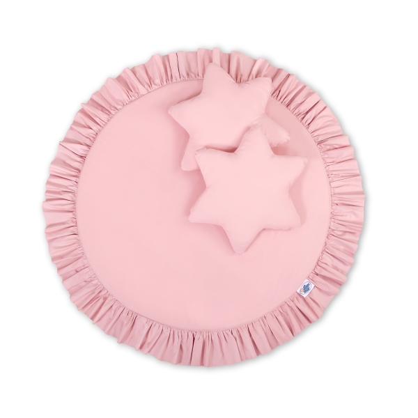 Hængende sengehimmel over babys sengeværelse med legemåtte Pudesæt   Støvet Pink