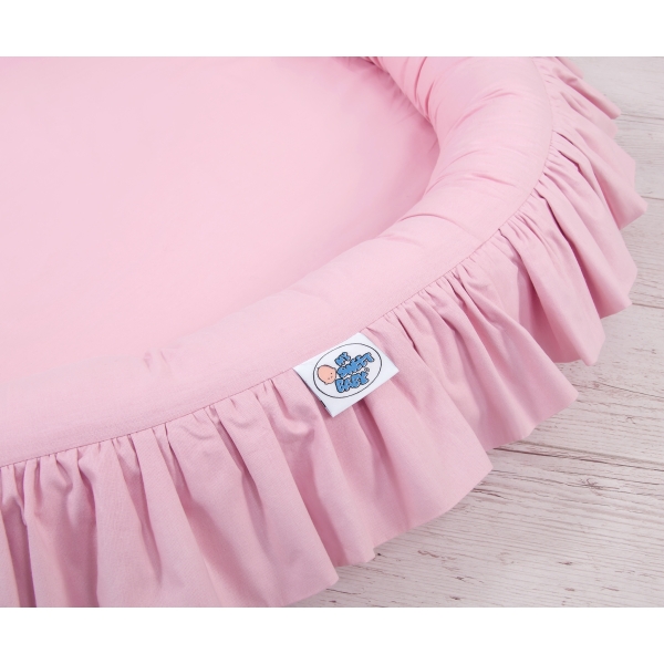 Højt legetæppe med flæsekant  Lyserød Pink