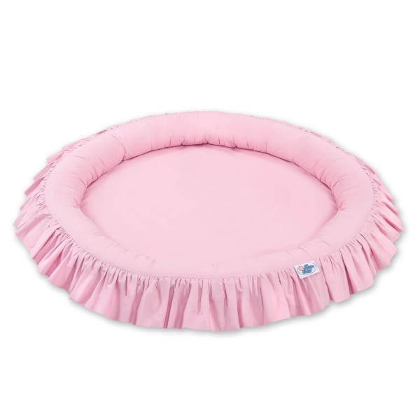 Højt legetæppe med flæsekant  Lyserød Pink