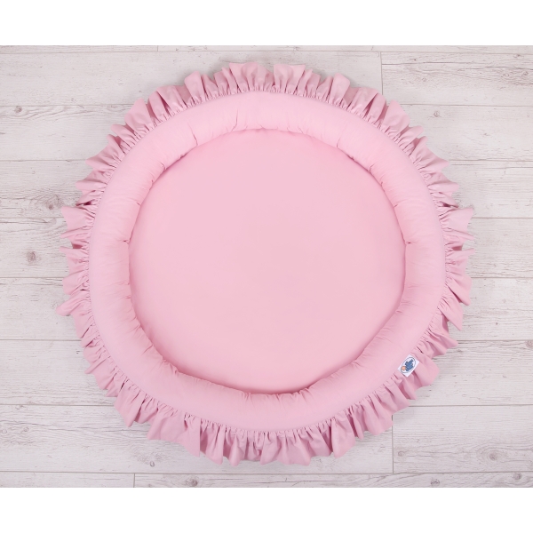 Højt legetæppe med flæsekant  Lyserød Pink
