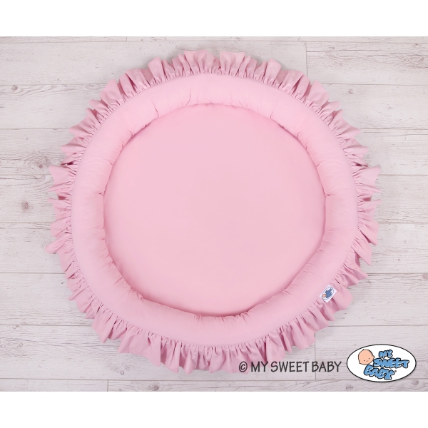 Højt legetæppe med flæsekant  Lyserød Pink