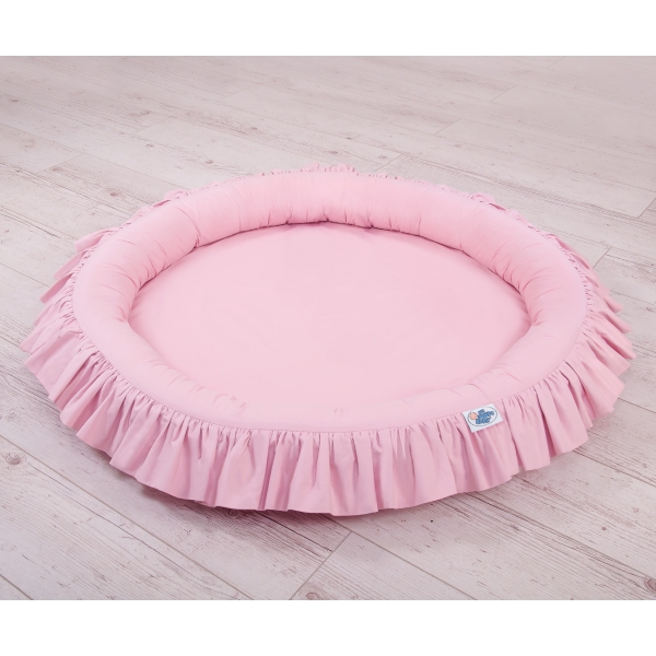 Højt legetæppe med flæsekant  Lyserød Pink