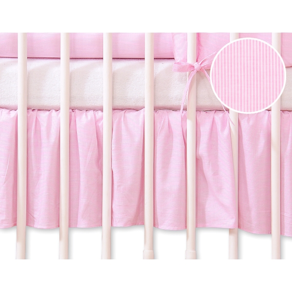 Kantskjuler til tremmeseng  Lyserød Pink Striber