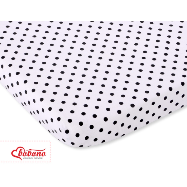 Lagen lavet af bomuld for tremmeseng 120x60cm  Sort Polkaprikker Bomuld
