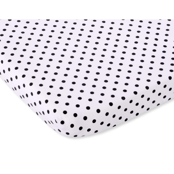 Lagen til babyseng 140x70cm  Sort Polkaprikker Bomuld