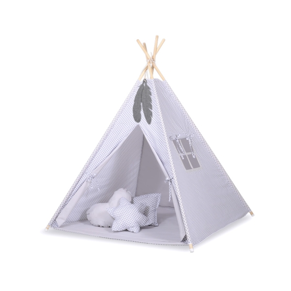 Legesæt med tipi telt, tæppe  Grå