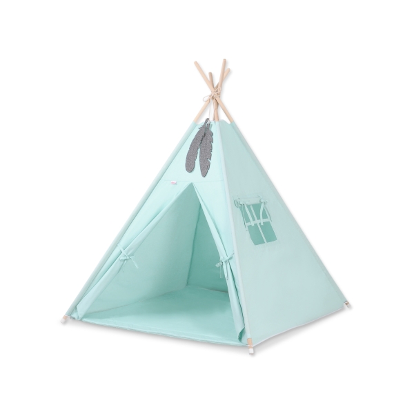 Legesæt med tipi telt, tæppe  Mint