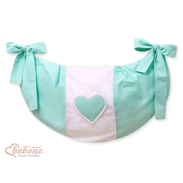Legetøjspose til tremmeseng - Hanging Hearts  Mint